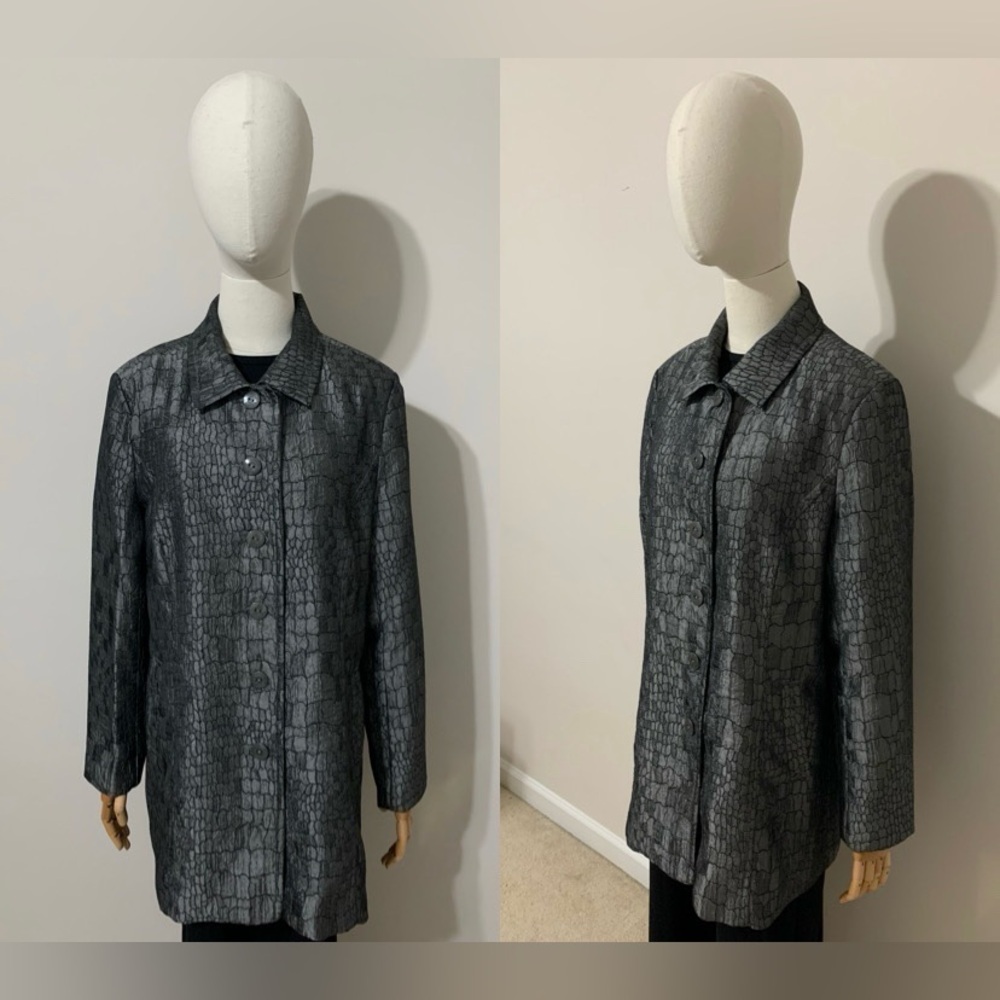 Grey / Silver Patterned Blazer / Jacket - image 5